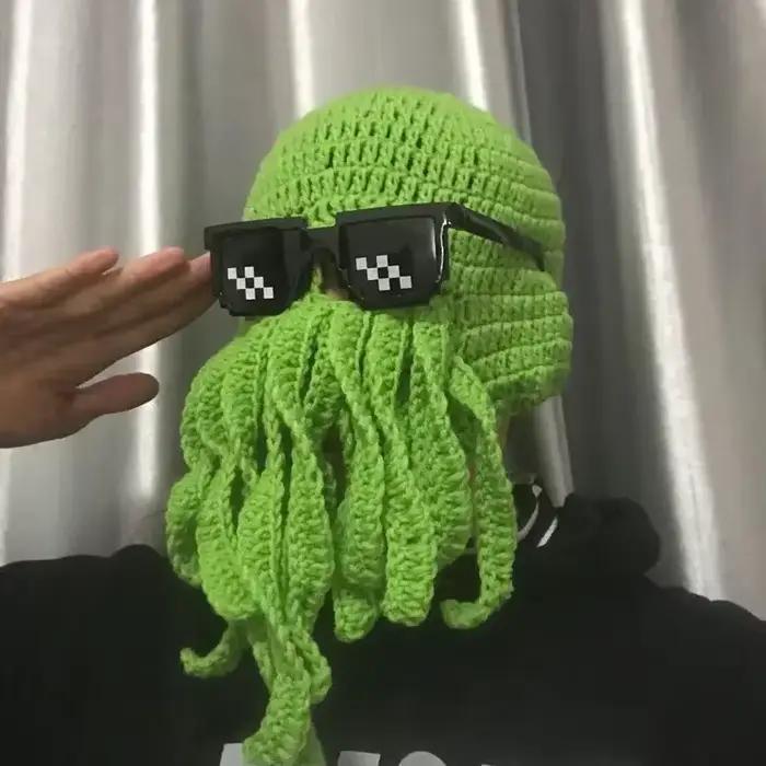 Chapeau de barbe de poulpe de fête drôle