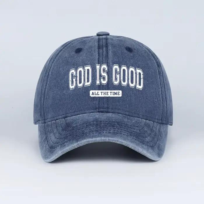 MLFO God is Good Casquette de baseball délavée Printemps/Été