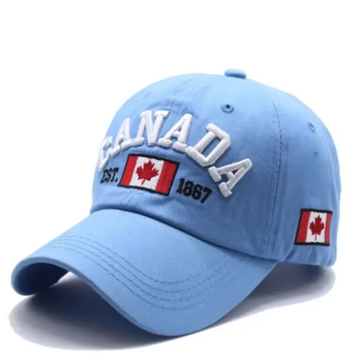 Casquette de baseball ajustable « I Love Canada » avec drapeau imprimé