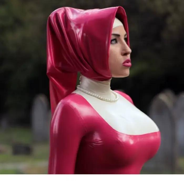 Chapeaux en Latex Hijab à Capuche