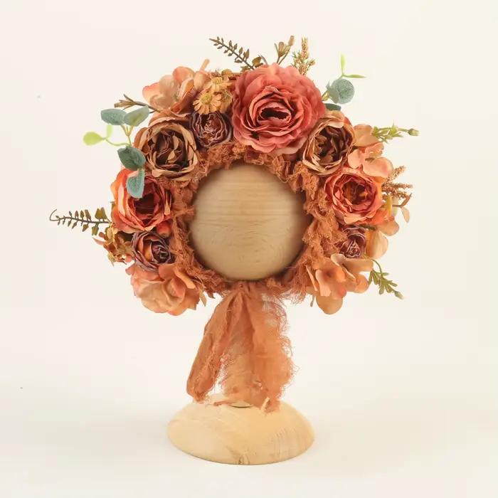 Bonnet Floral Vintage pour bébé fille