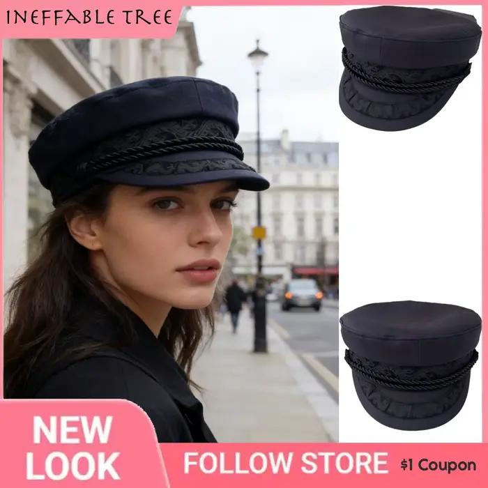 Casquette plate brodée bleu marine INS