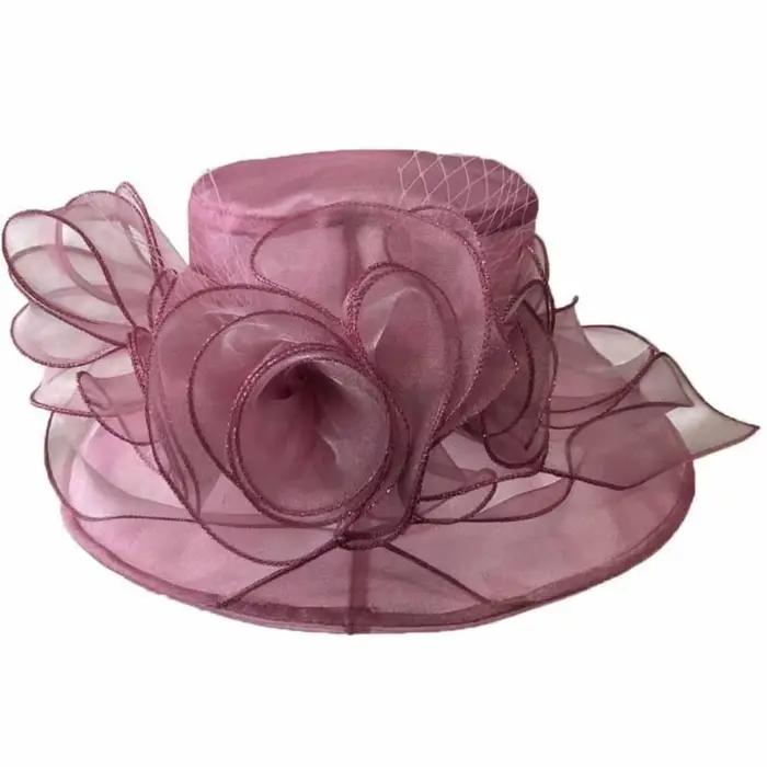 ChimOrganza-Chapeau de soleil à large bord avec volants
