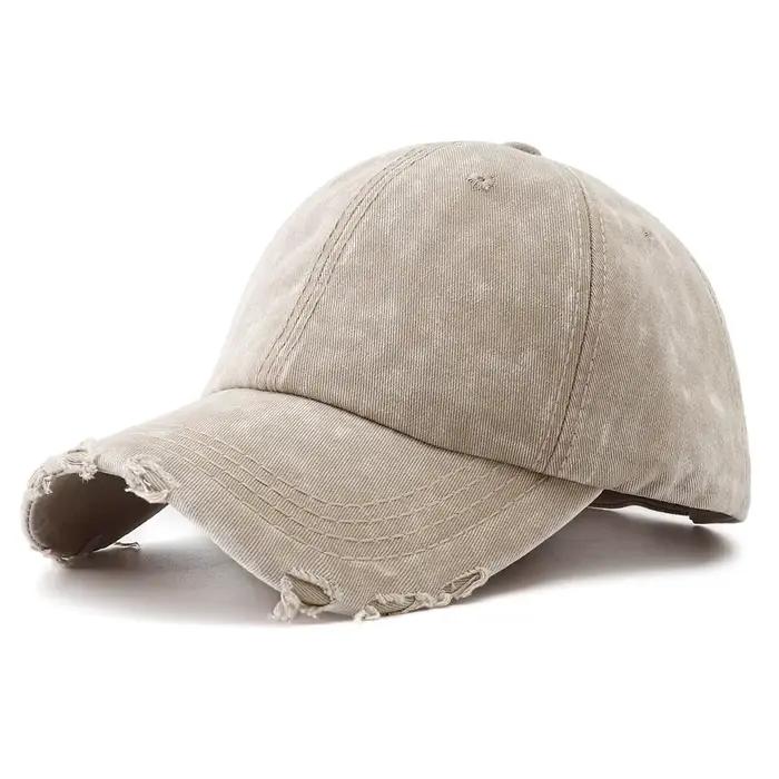 Casquette de Baseball en Denim délavé pour femmes et hommes