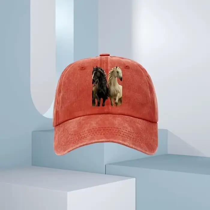 Casquette de baseball imprimée cheval 3D unisexe polyester réglable pour hommes et femmes style urbain décontracté toutes saisons