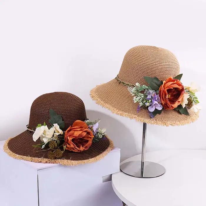 Chapeau de paille à large bord pour femmes