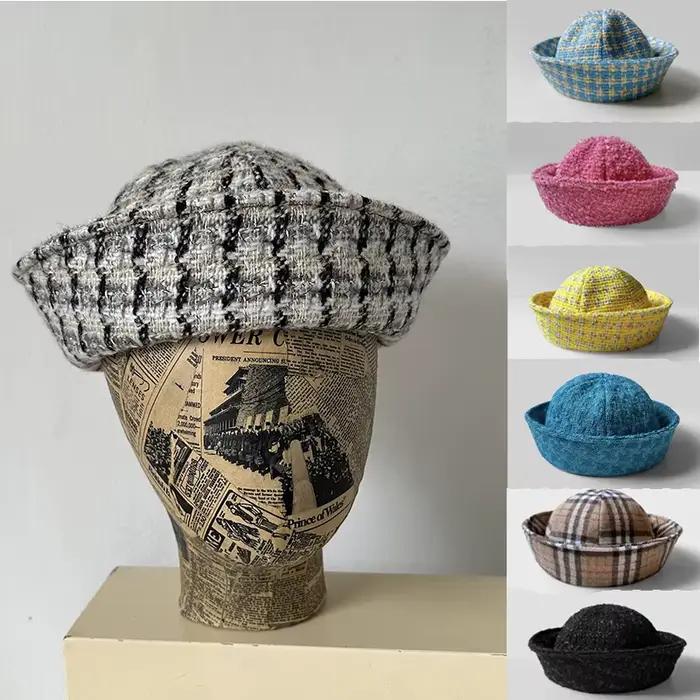 Nouveau Vintage Tweed bérets marin chapeau japonais Ins polyvalent Style naval