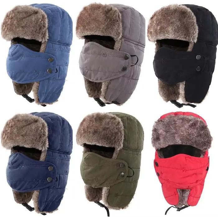 Chapeau de trappeur Connectyle chaud et épais pour hommes et femmes, avec masque coupe-vent pour activités de plein air en hiver et occasions spéciales