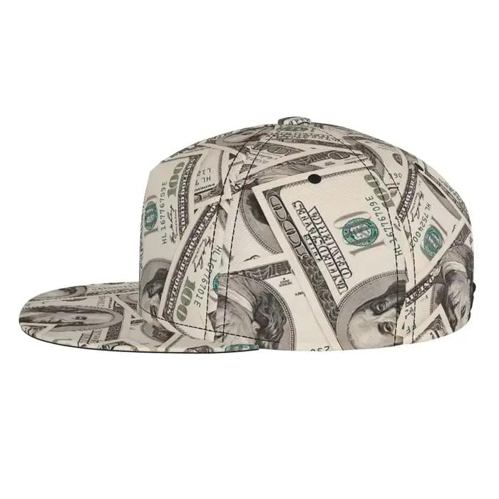 Chapeau à bords plats à motif imprimé Dollar