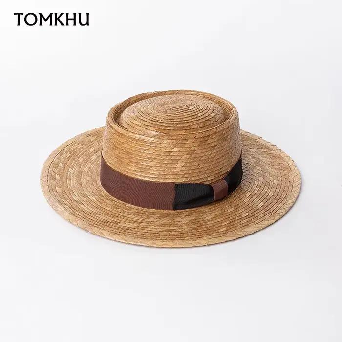 Chapeau de paille tissé bicolore