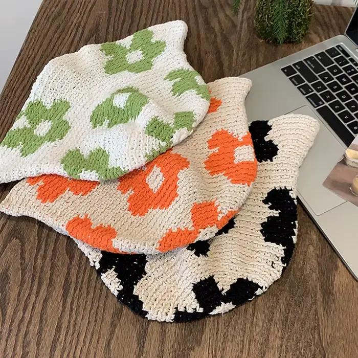 Chapeau seau de soleil en Crochet pour femmes
