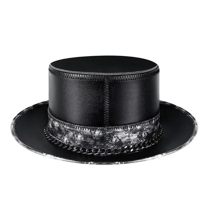Chapeau de gentleman en cuir PU pour homme