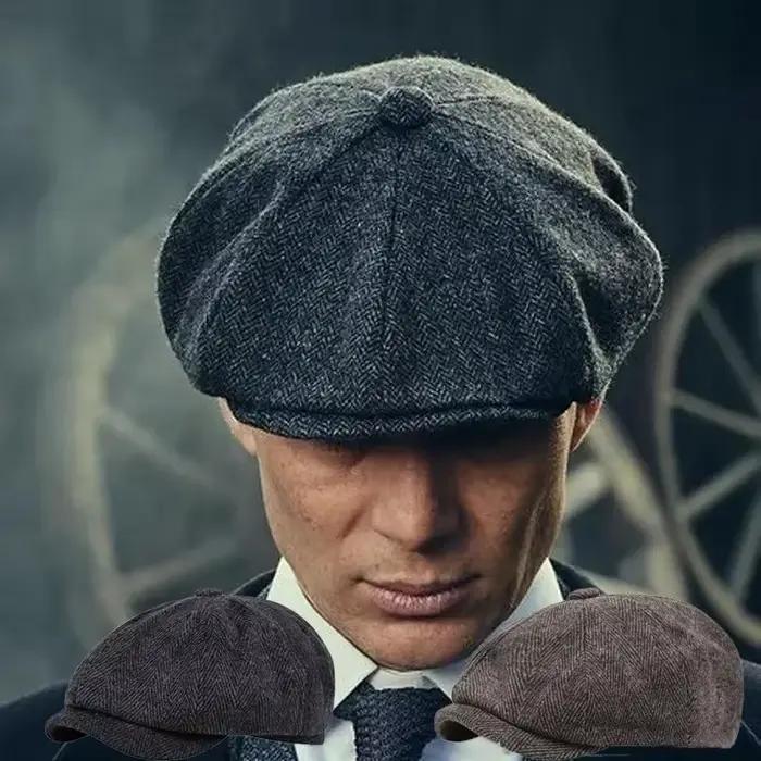 Haute qualité hiver rétro Style britannique casquette gavroche hommes Vintage luxe unisexe nouvelle