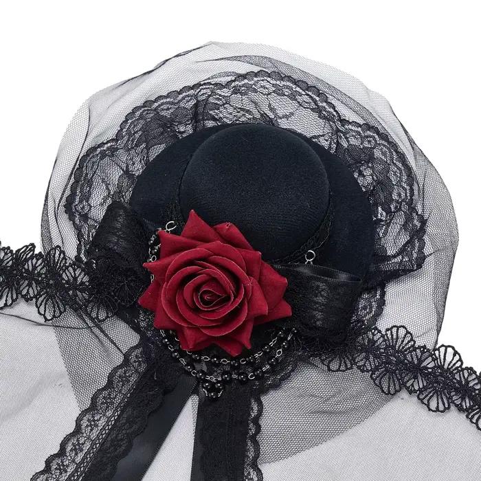 Mini chapeau gothique en forme de Rose