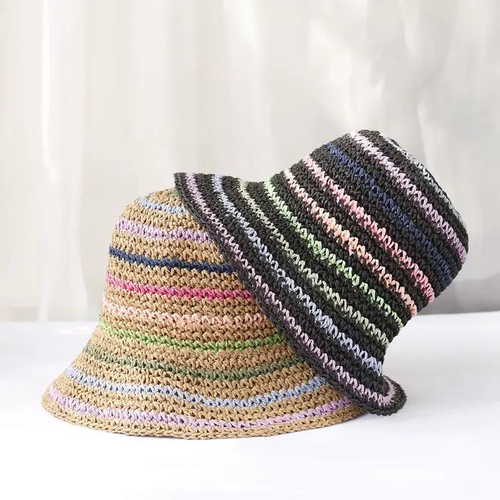 Chapeau de paille au crochet pour femmes