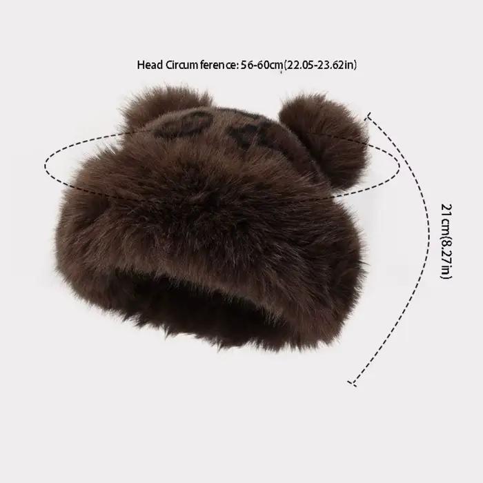 Chapeau de pêcheur chaud avec oreilles d'ours