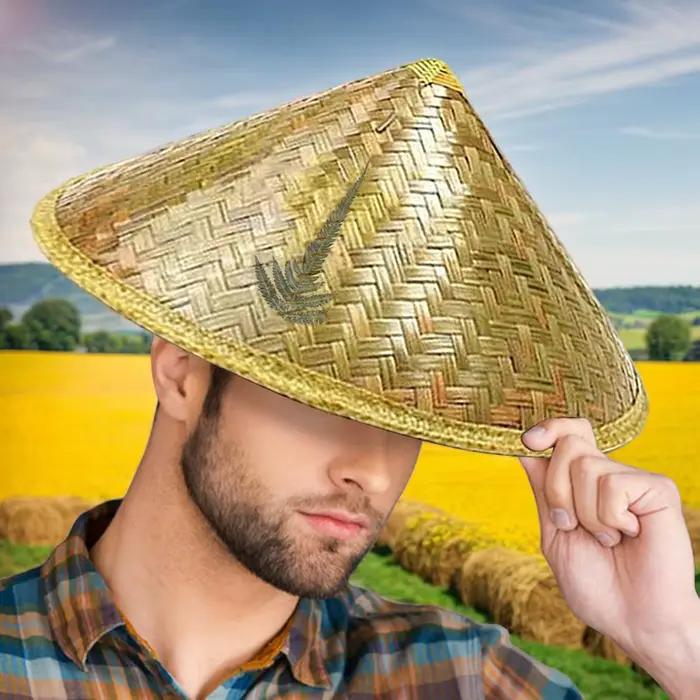 Chapeau de paille chinois fait main en rotin