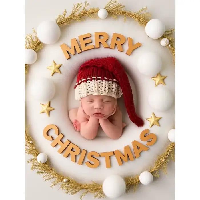 Chapeau Photo de père noël pour nouveau-né