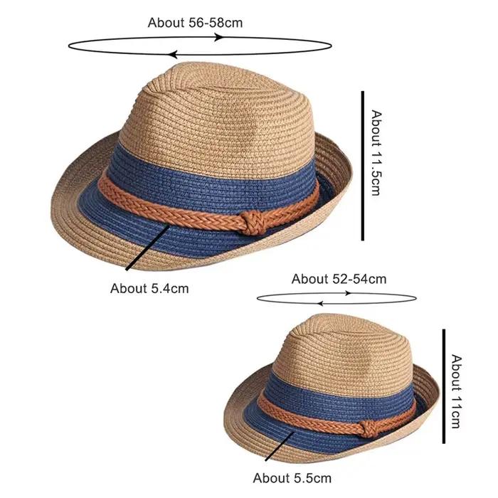 Chapeau de paille rayé classique Nostdéchiré pour les voyages en plein air