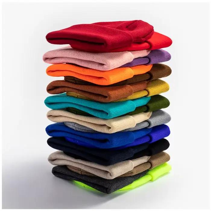 Noir blanc bleu Beige rose rouge vert tricot chapeau pour garçons filles automne hiver chaud Skullies Beanie adulte enfants chapeaux et casquettes
