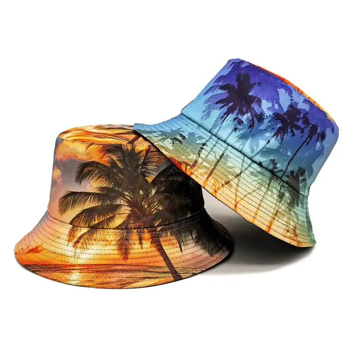 Chapeau Bob Imprimé Cocotier pour Hommes et Femmes