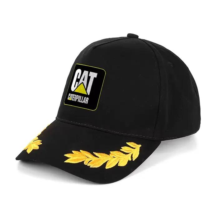 Casquette de baseball avec logo CATERPILLAR et broderie jaune en forme de laurier
