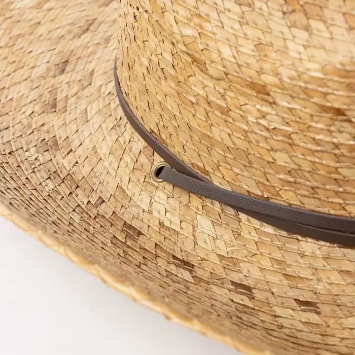 Chapeaux de soleil en feuille de palmier tricotés à la main, chapeau de Cowboy à grand bord déformé pour hommes et femmes, protection solaire de voyage en plein air, chapeau de paille