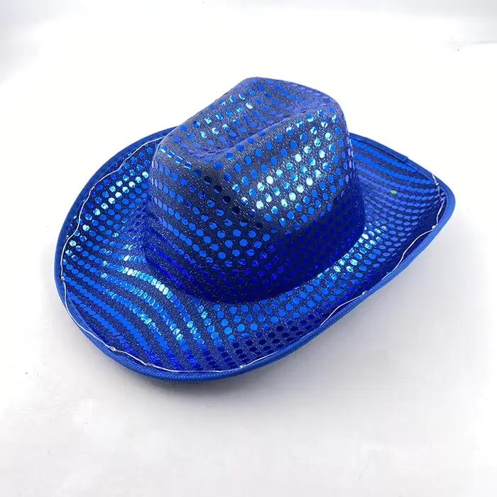 Chapeau de cowboy LED coloré et scintillant