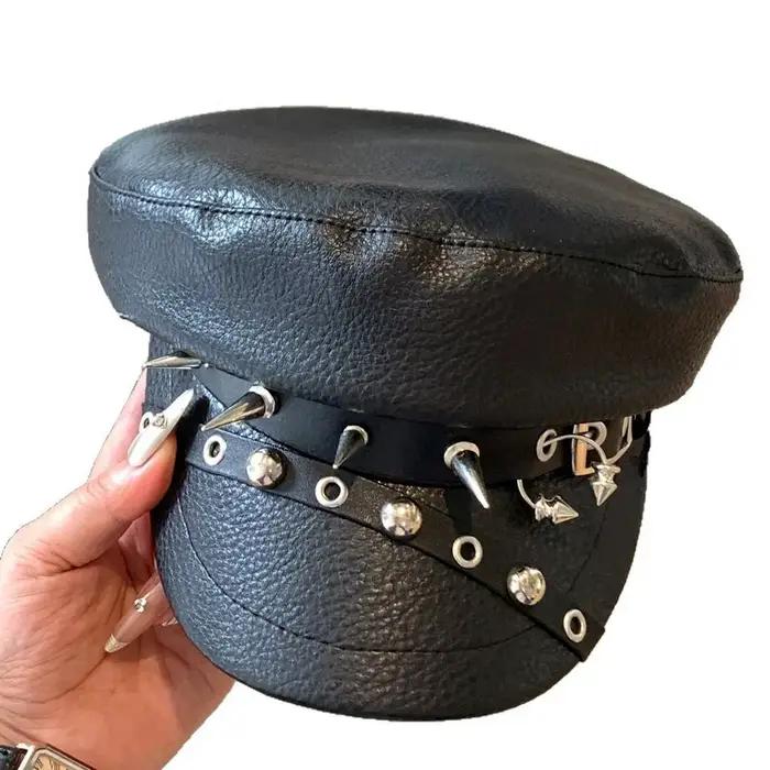 Béret en cuir PU tendance pour femme