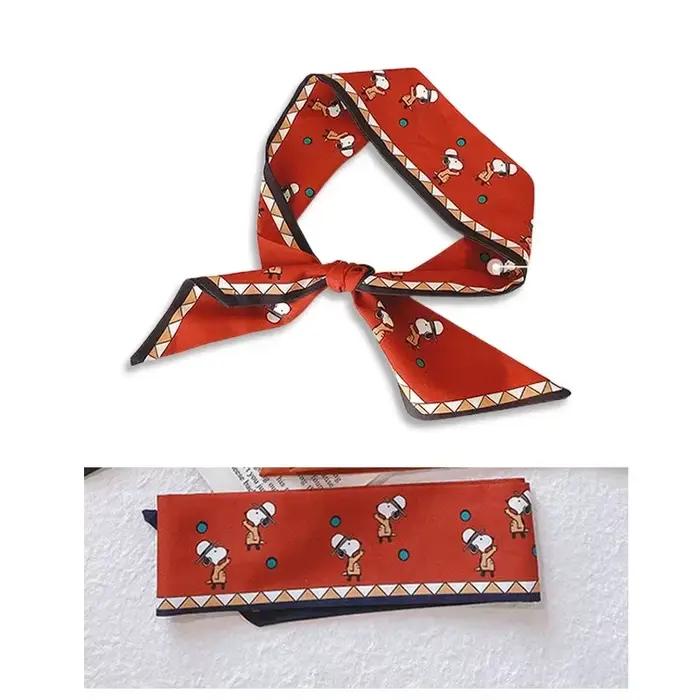 Bandeau pour cheveux Snoopy en satin vintage