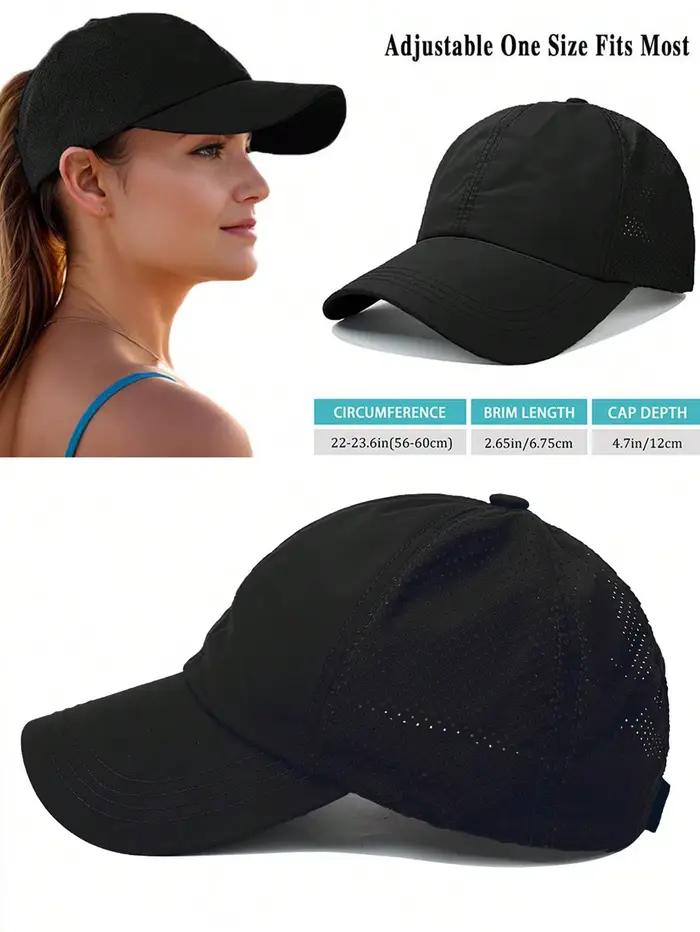 Casquette de baseball pour femme en polyester à visière croisée style demi-casquette pour sports et loisirs années quatre saisons décontractée ajustement réglable