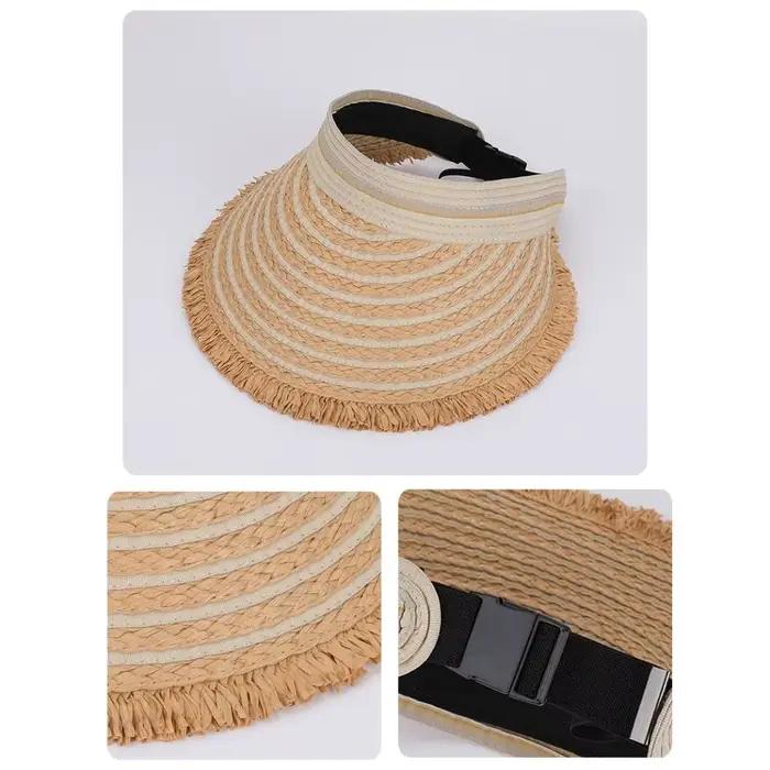 Chapeau de paille portable à calotte ouverte