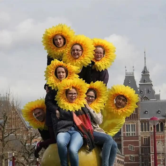 Chapeau de tournesol amusant jaune pour déguisement de fête