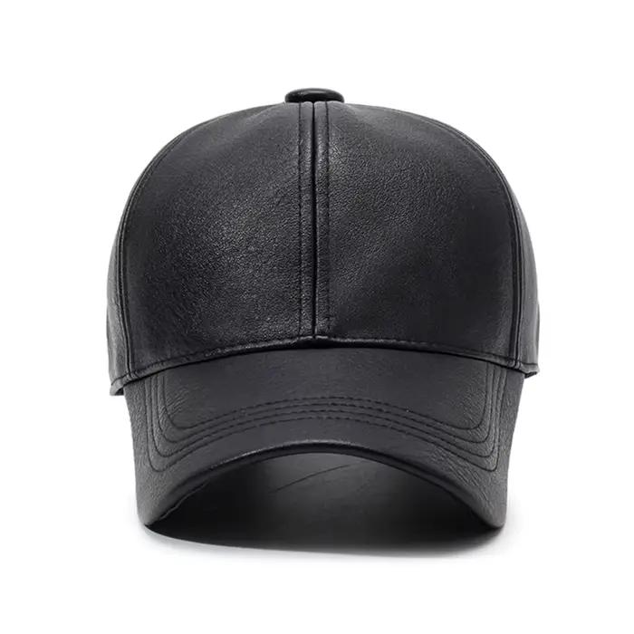Casquette de baseball en cuir PU de luxe FS pour femme