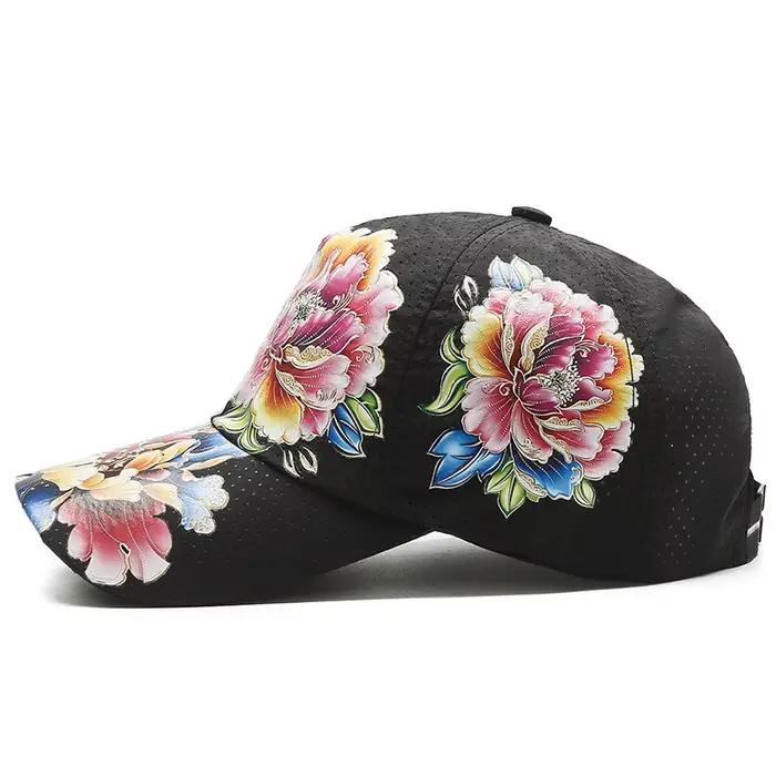 Marque hommes femmes casquette de Baseball florale été décontracté coton fleur cravate colorant casquettes de relance Hip Hop rue chapeaux