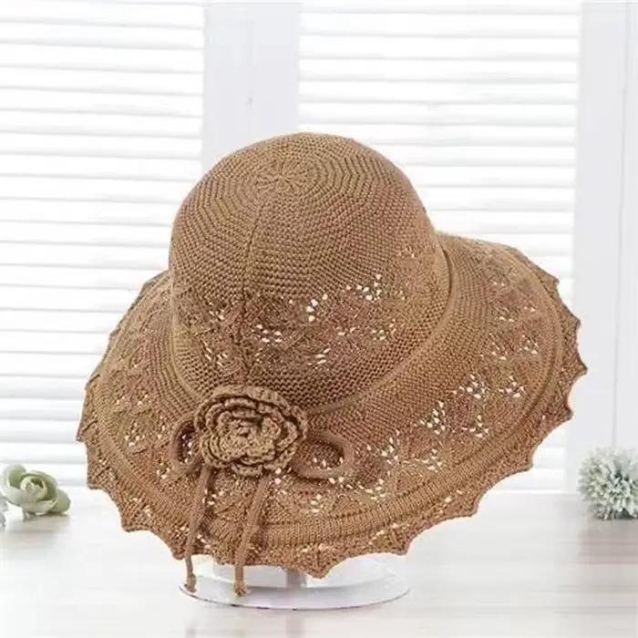 Grand chapeau de paille à large bord pour femme