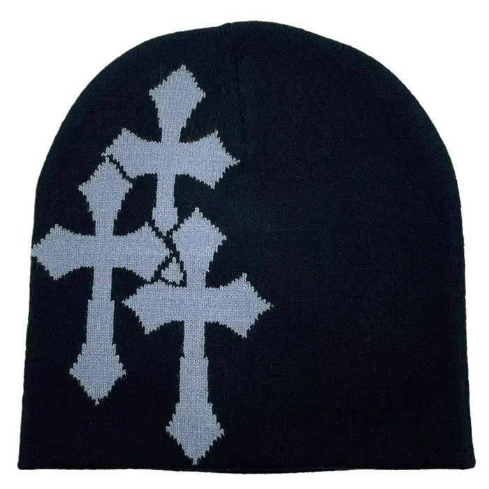 Nouveau Millennium Cross Hacquard tricoté chapeau automne hiver garder au chaud populaire Hip Hop Beanie rue mode extérieur casquette froide