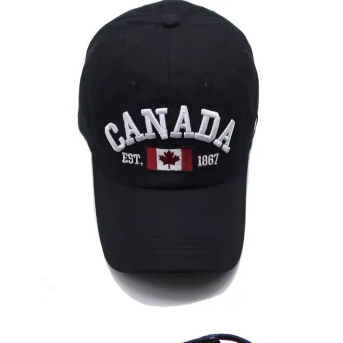 Casquette de baseball ajustable « I Love Canada » avec drapeau imprimé