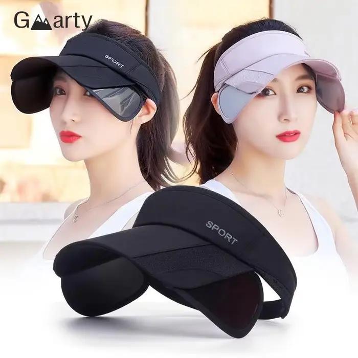 Chapeau de sport d'été pour femme chapeau de soleil à large bord rétractable réglable protection UPF50 pour randonnée voyage décontracté blanc bleu gris kaki rouge noir