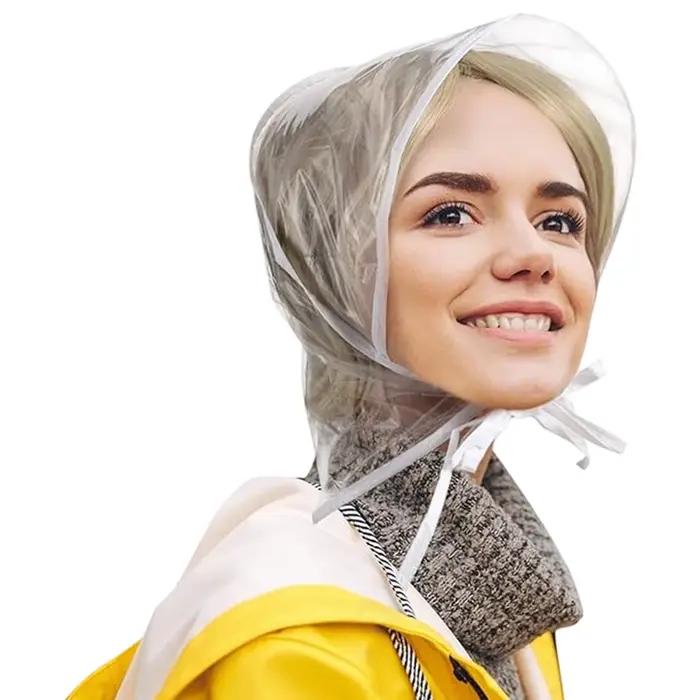 1 chapeau de pluie transparent réutilisable et imperméable avec visière pour femme