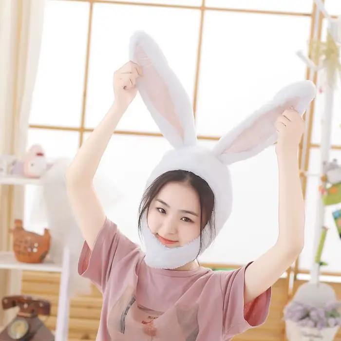Chapeau oreilles de lapin en peluche