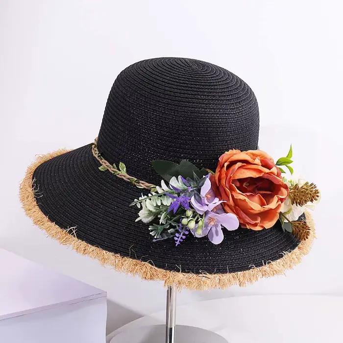 Chapeau de paille à large bord pour femmes