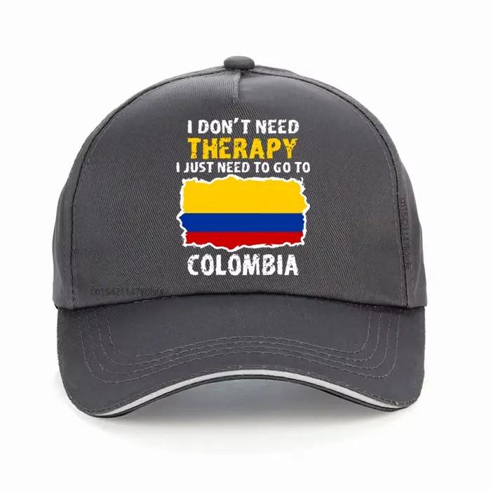 Casquette de baseball réglable en coton avec impression du drapeau de la Colombie