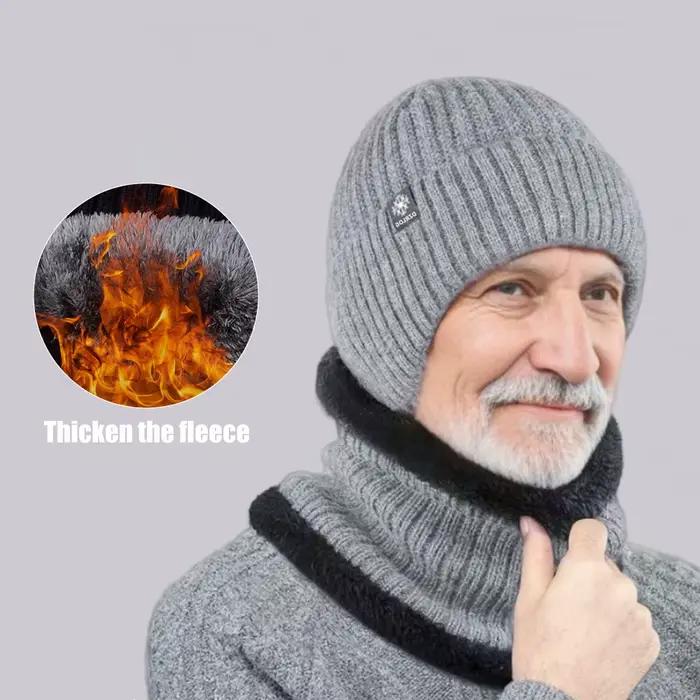 Chapeau tricoté en peluche pour hommes