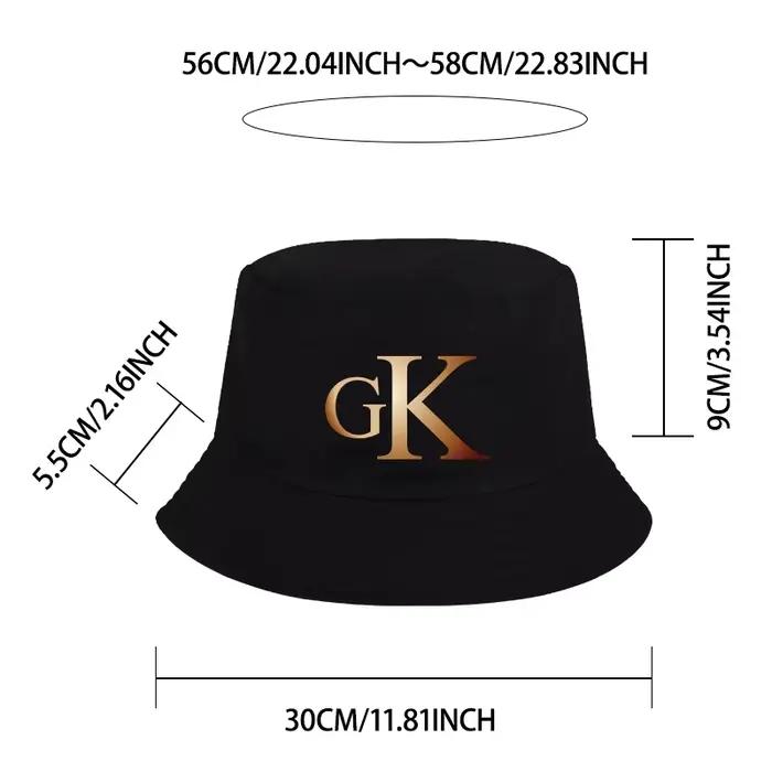 Chapeau de pêcheur rétro GK avec lettrage - Chapeau de soleil unisexe