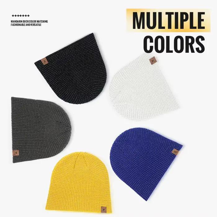 WRELS hiver tricoté bonnet chapeaux chaud nuit course chapeau réfléchissant unisexe coupe-vent Protection des oreilles cyclisme randonnée Ski casquette