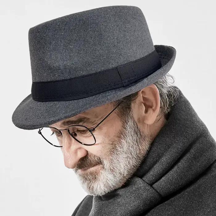 2025 nouveaux hommes automne et hiver haut-de-forme chapeaux personnes âgées chapeau à la mode britannique moyen-âge