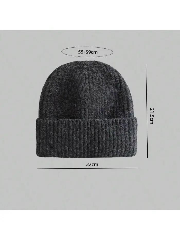 Chapeau en tricot uni de couleur unie