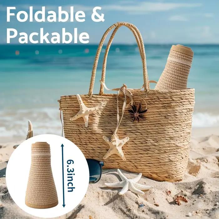 Chapeaux de soleil pour femmes à large bord paille pliable protection solaire plage été occasions spéciales