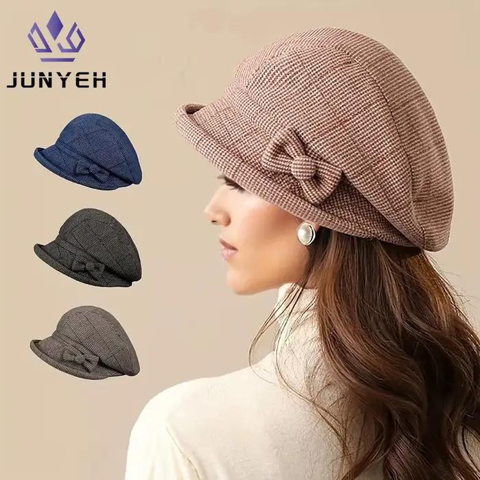 Béret élégant avec nœud pour femme